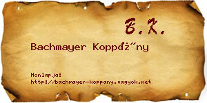 Bachmayer Koppány névjegykártya